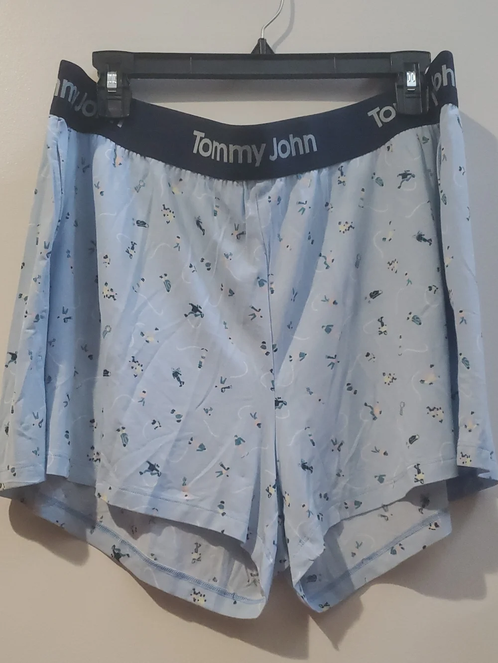 TOMMU JOHN SECOND SKIN BOXER BRIEF;SLEEP SHORTS IN LIGHT BLUE / SIZE:XL